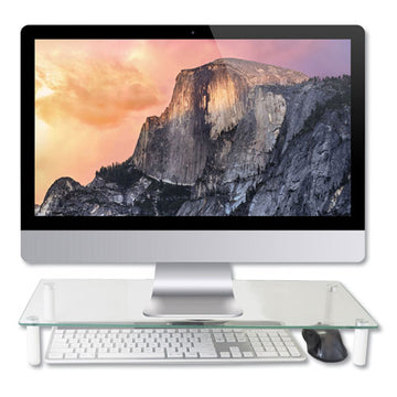 Kantek Glass Monitor Riser, 22" X 8.25" X 3.25", Clear, Supports 40 Lbs freeshipping - TVN Wholesale